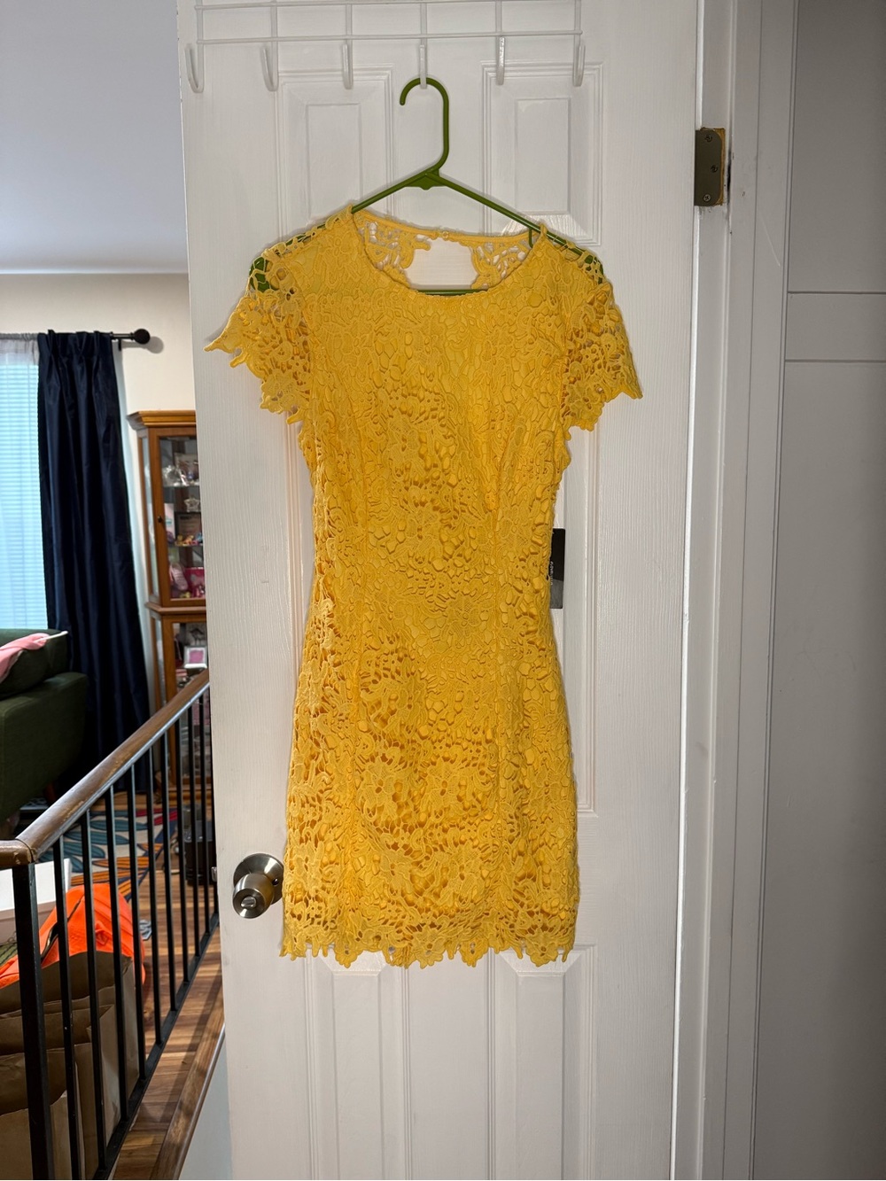 Lulu's Yellow Lace Short Sleeve Cocktail Dress